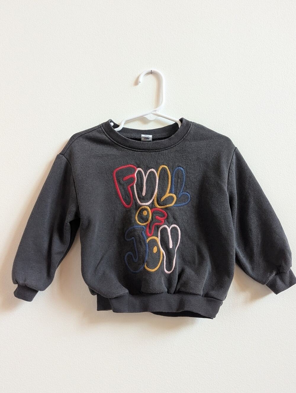 Old Navy Sweatshirt 18-24m Gray 'Full of Joy' Cinched